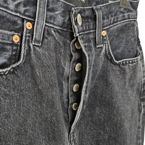 Denim Forum Womens The BF High Rise Loose  Jeans Black Gray Wash Size 23 - Picture 4 of 12